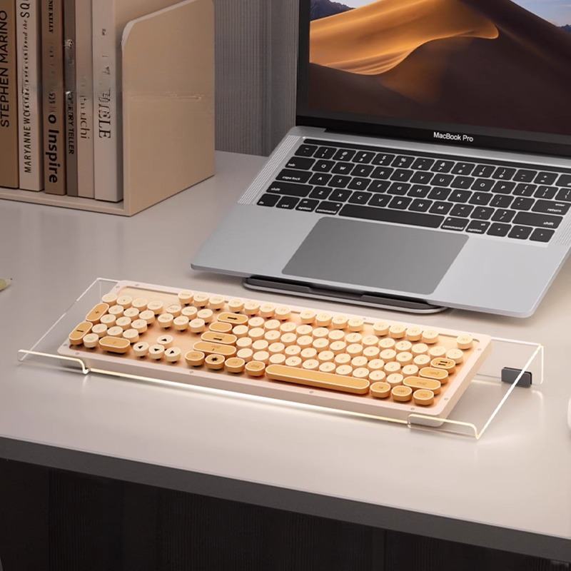 Gaming Accessories For Pc Setup - Acrylic Keyboard Tray Stand Ergonomic Desktop