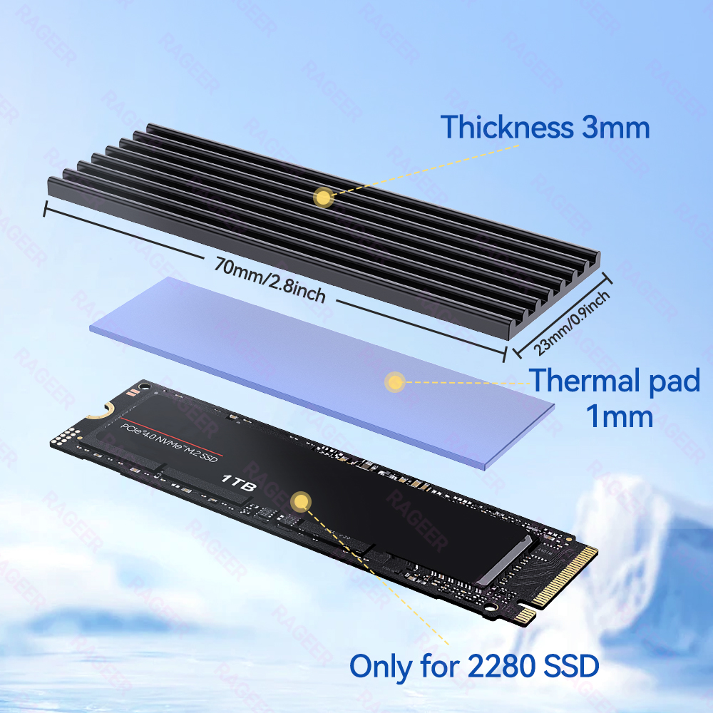 RAGEER M.2 SSD Heatsink with T - M2 Heatsink Cooler recensione e prezzo
