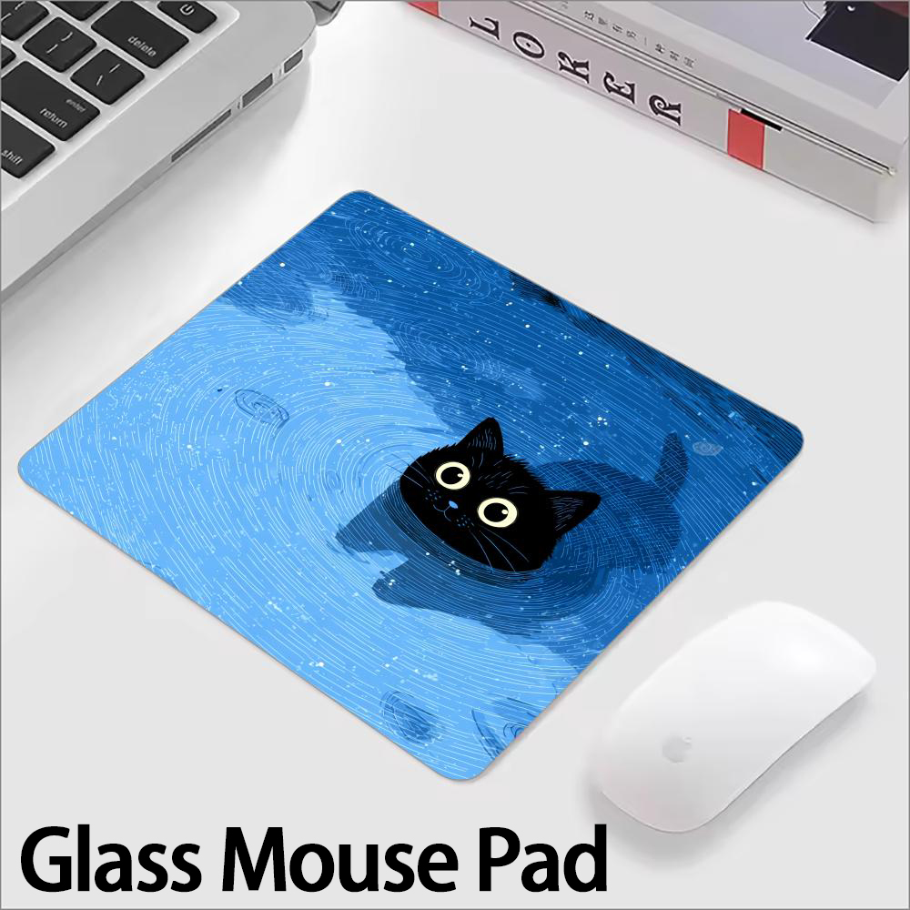 Cute Black Cat Glass Mouse Pad - Gaming Accessories Keyboards recensione e prezzo