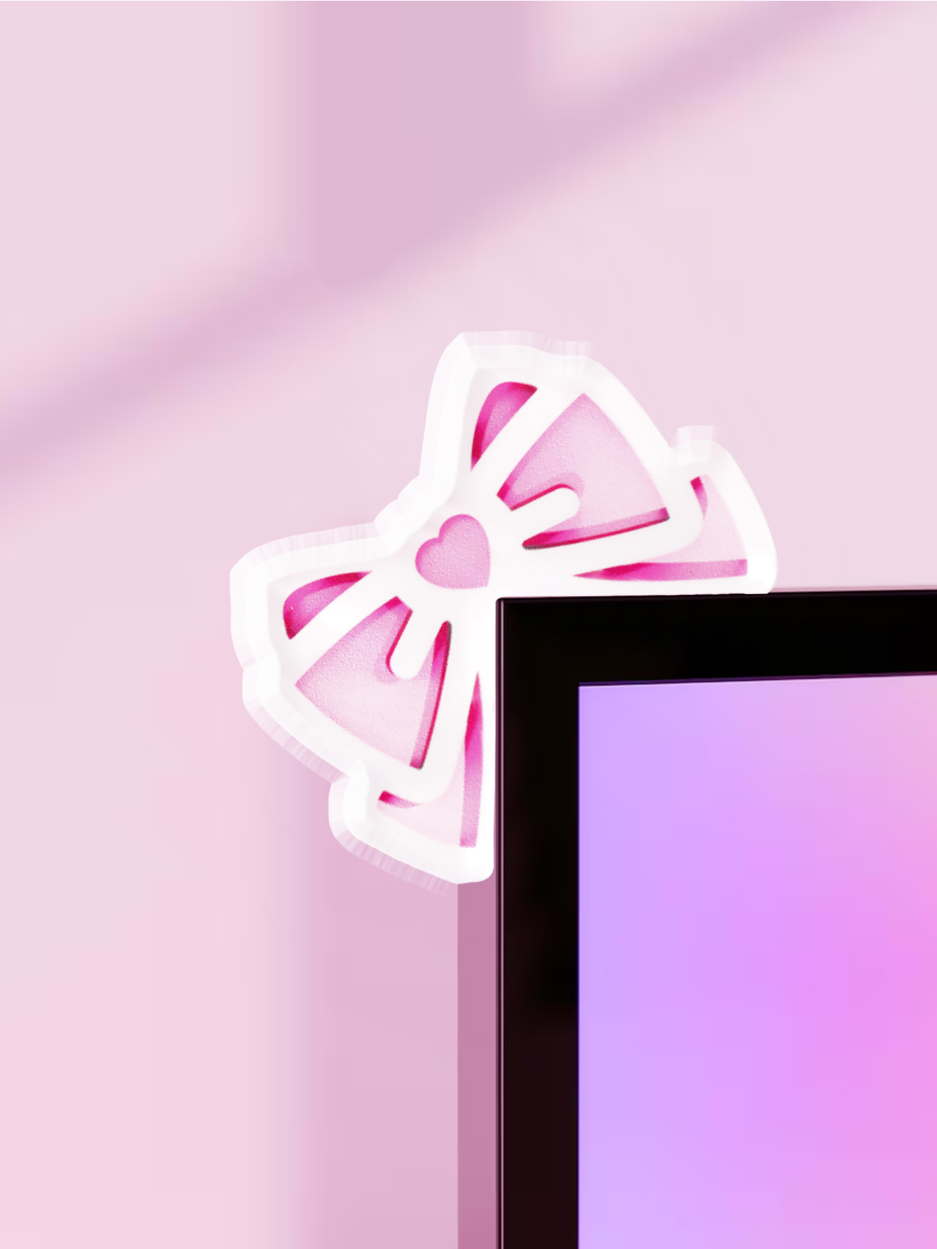 Kawaii Bow Monitor Decor Pink  - Gaming Accessories For Pc Setup recensione e prezzo