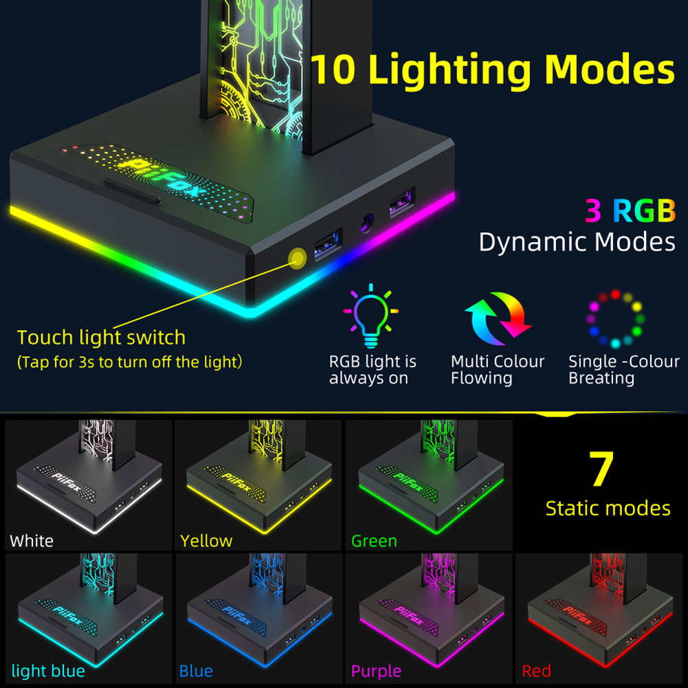 RGB Gaming Headphone Stand Dua - Gaming Accessories For Setup recensione e prezzo